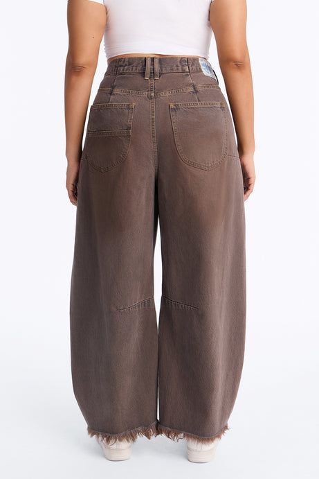 Ciao Cici Barrel Leg Jeans - Brown