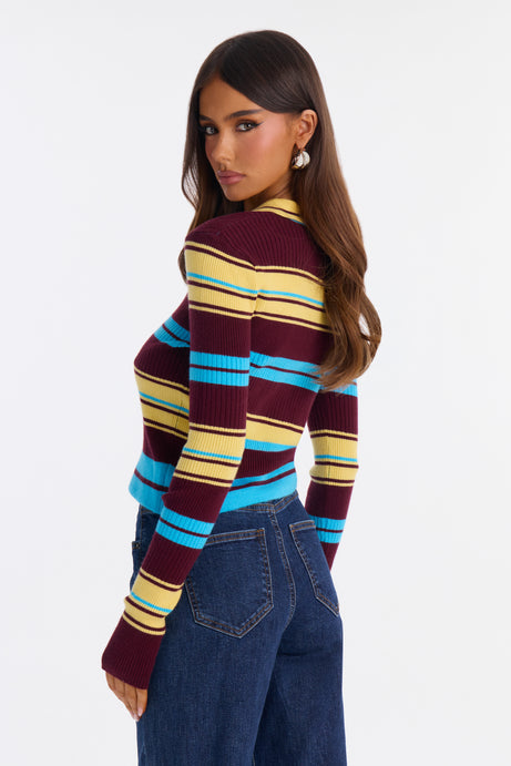 Claudia Striped Cardigan Top
