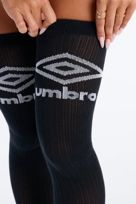 Umbro Womens Tall Crew Sock - Black