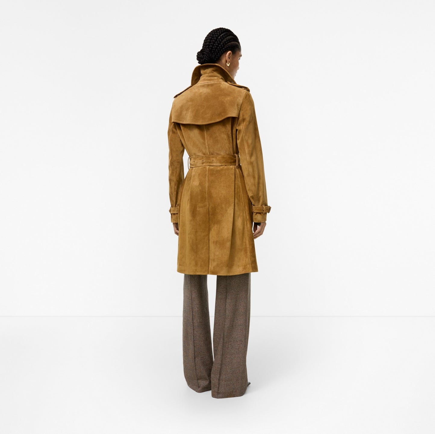 Mid-length Suede Kensington Trench Coat