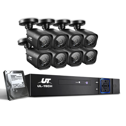 NNEDSZ L- CCTV Security System 2TB 8CH DVR 1080P 8 Camera Sets - Interactive Group