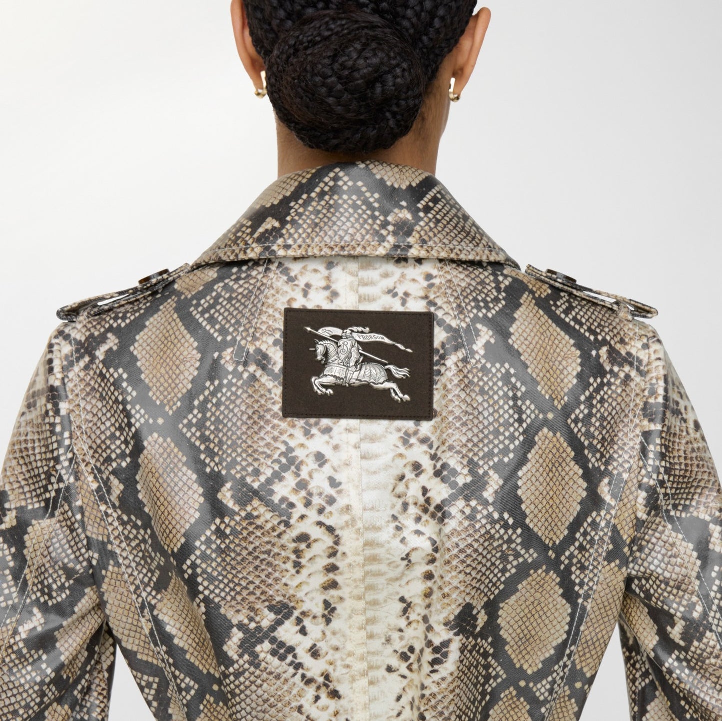 Short Python Print Coated Cotton Stonehaven Car Coat