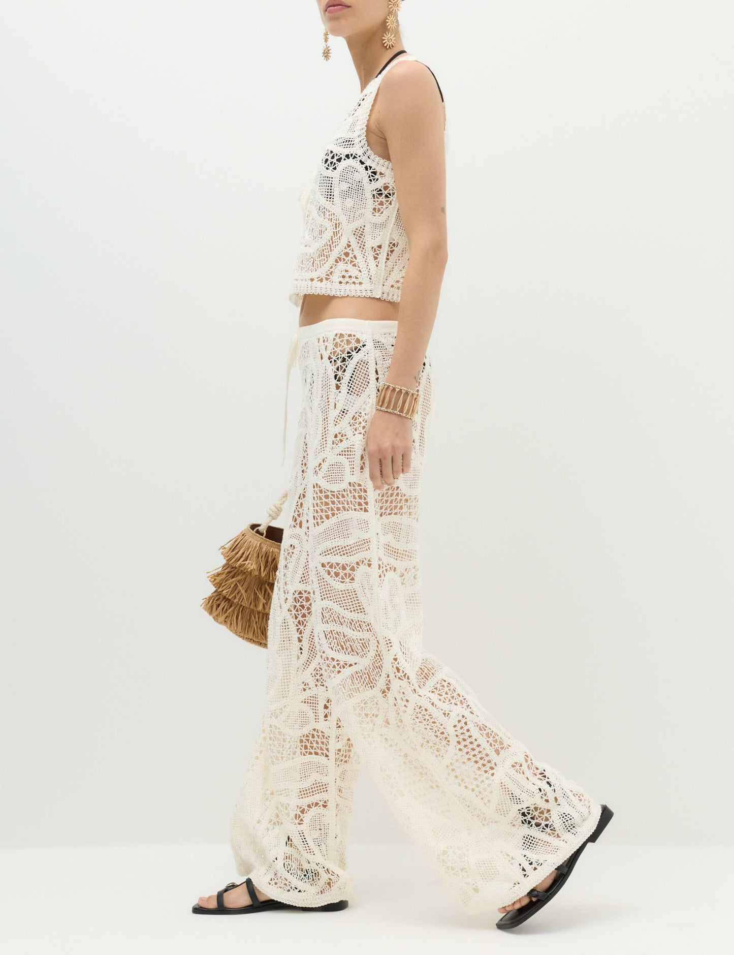 Crochet Style Knitted Trousers