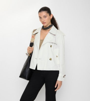 Cropped Tropical Gabardine Mayfair Trench Jacket