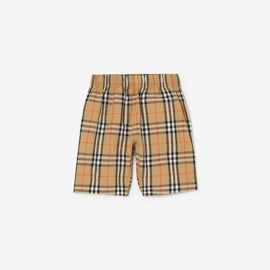 Check Cotton Cargo Shorts