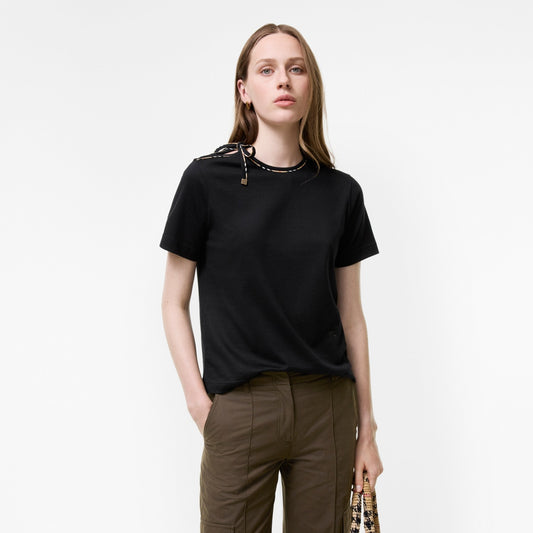 Tie-sleeve Cotton T-shirt