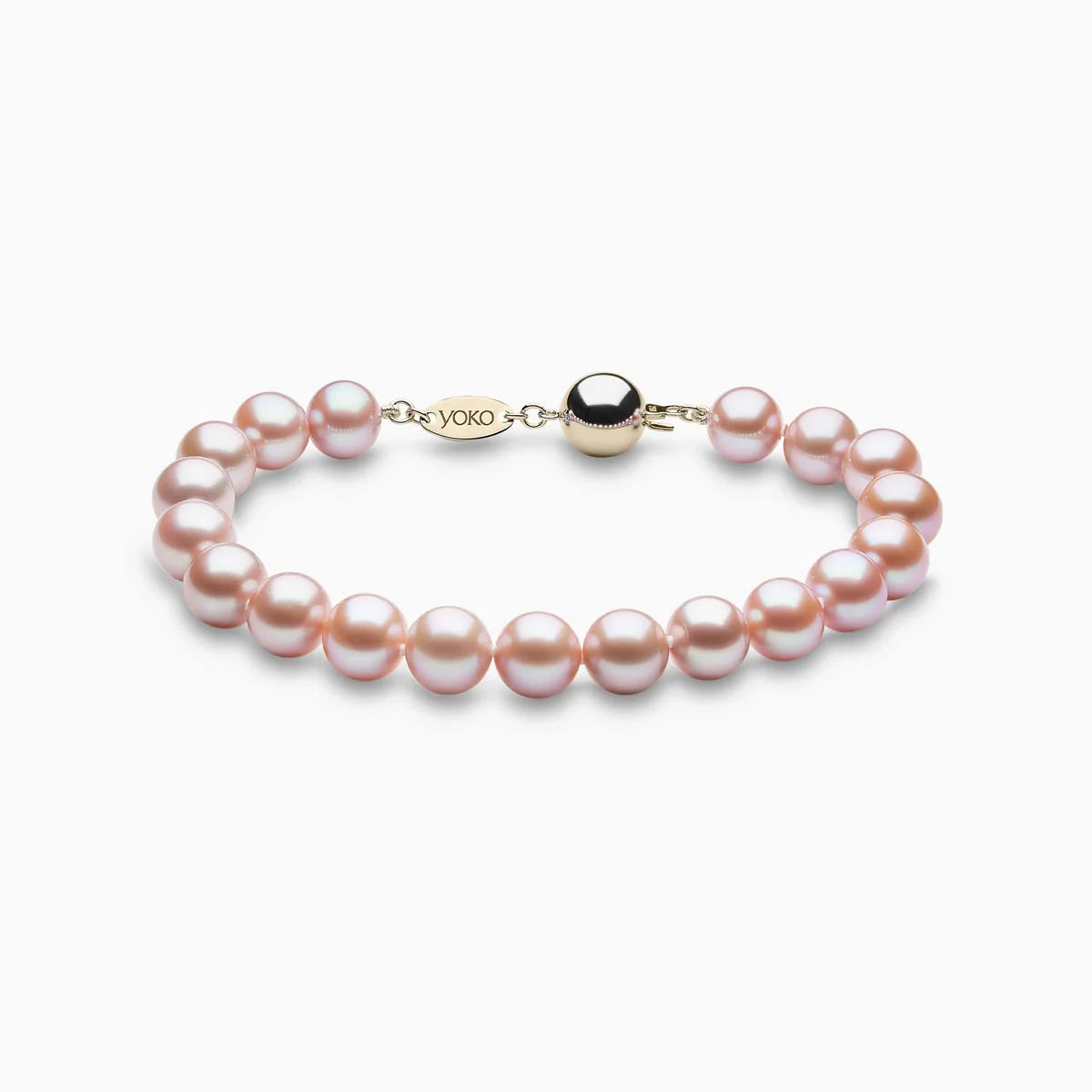Classic 18ct Gold And Pink Freshwater-Pearl Bracelet
