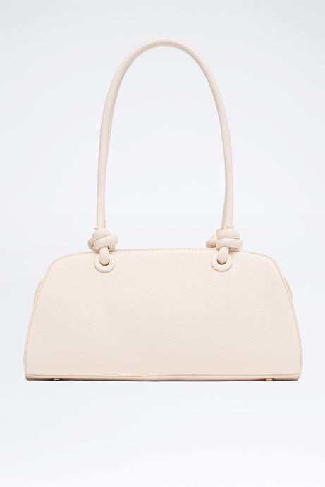 Loop Me In Faux Leather Shoulder Handbag - Cream