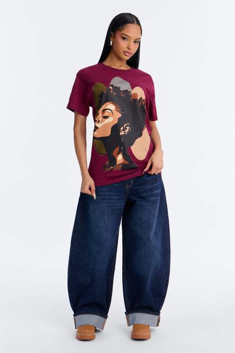 Beautiful Woman Tee - Burgundy
