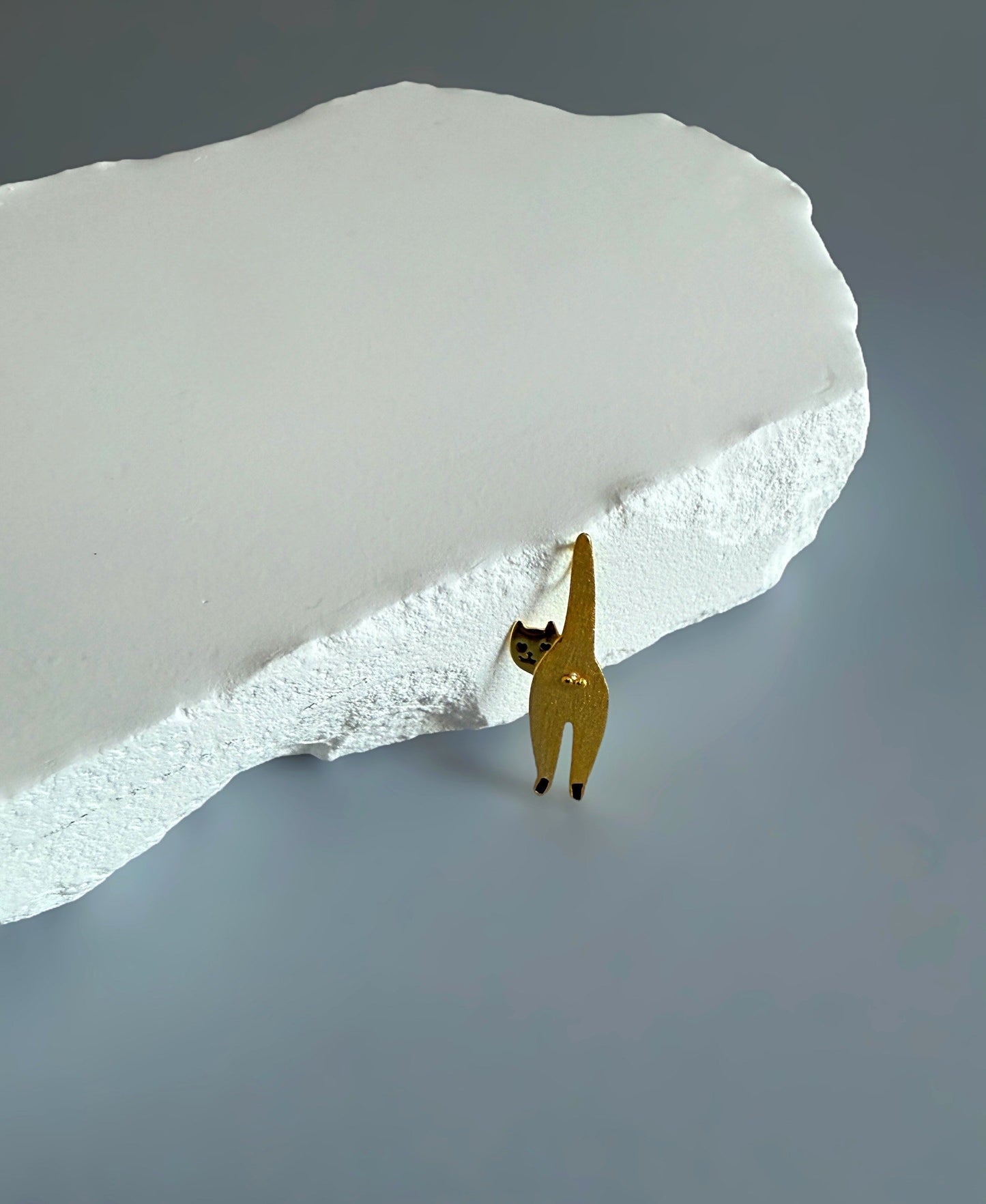 925 Sterling Silver Funny Cat Pendant 18K Gold Plated Cat Lover Gift - Interactive Group