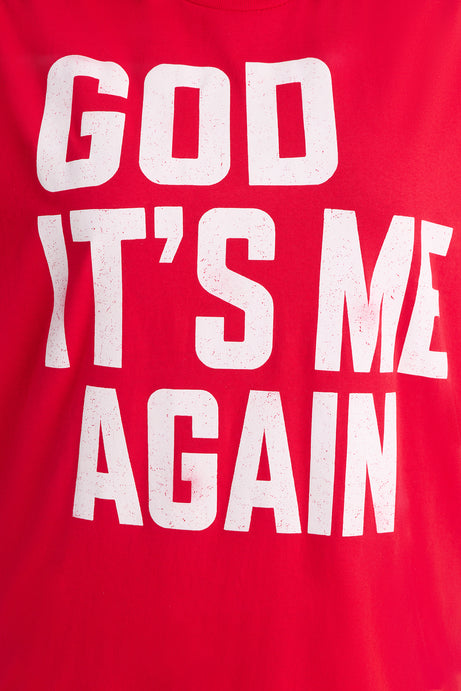 Dear God Its Me Oversized Tee - Red