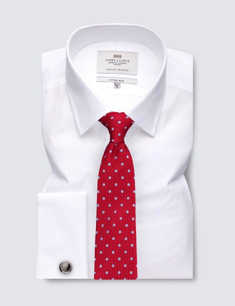 Fitted Slim White Poplin Shirt