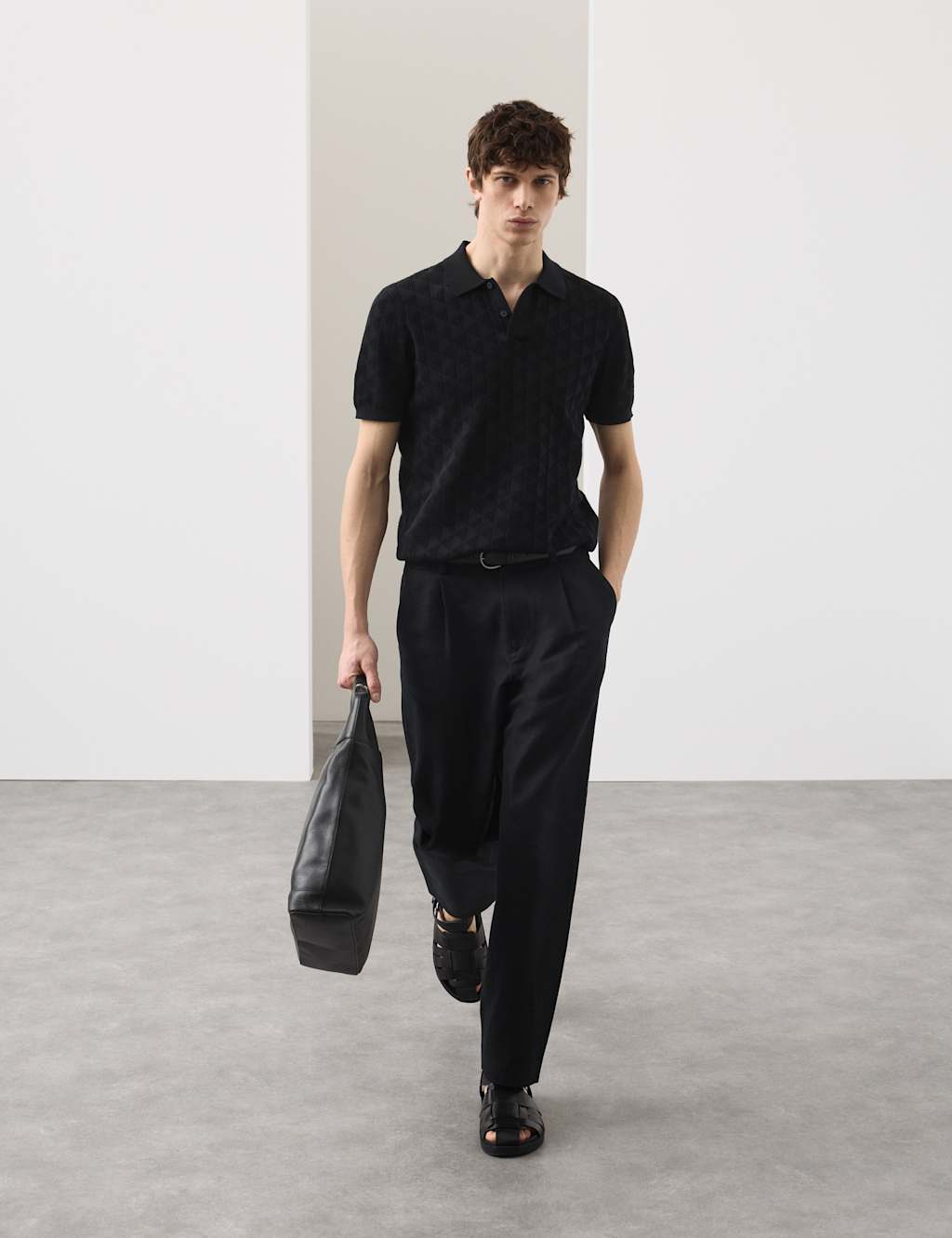 Mercerised Cotton Knitted Polo Shirt