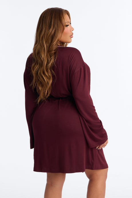 In the Morning PJ Robe - Burgundy