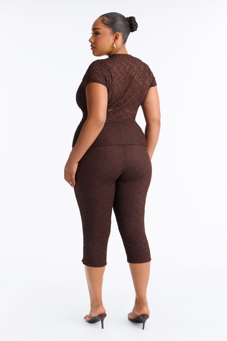 Juliana Lace Keyhole Capri Set