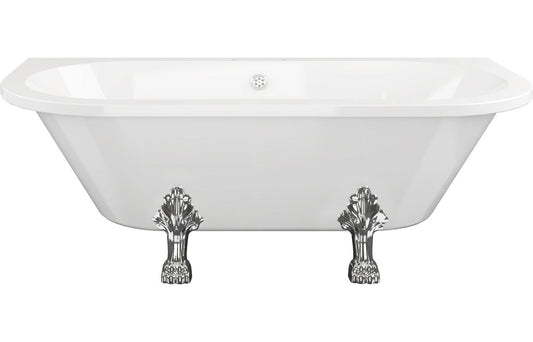 Quintus Freestanding Back To Wall 1700x800x600mm 2TH Bath w/Feet - White