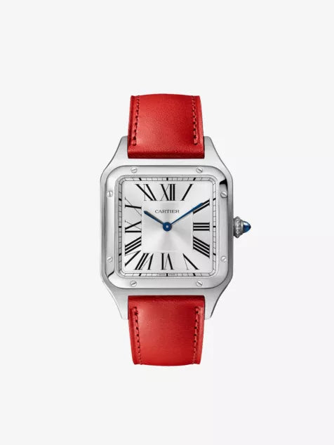 CRWSSA0088 Santos de Cartier Large Stainless-Steel and Leather Quartz Watch
