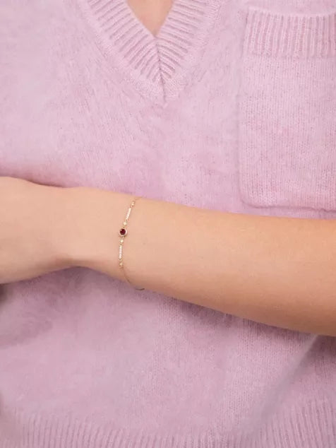 ASTLEY CLARKE Interstellar Solitaire 14ct Yellow-Gold And 0.165ct Lab-Grown Diamond And Ruby Bracelet