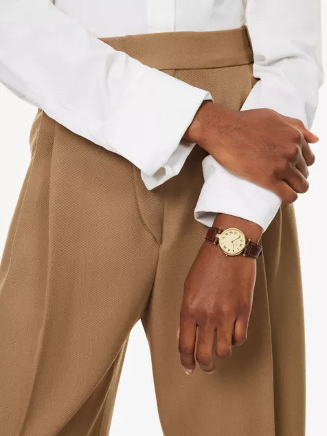 RESELFRIDGES WATCHES Pre-Loved Cartier Must De Vendome 1980s Gold-Plated Vermeil and Leather Quartz Watch 30mm