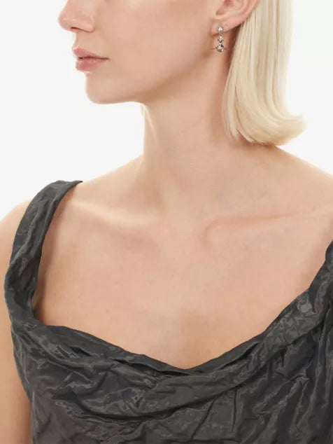 VIVIENNE WESTWOOD JEWELLERY New Petite Orb Platinum-Plated Brass Earrings