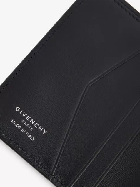 Foil-Logo Folded Leather Card Holder