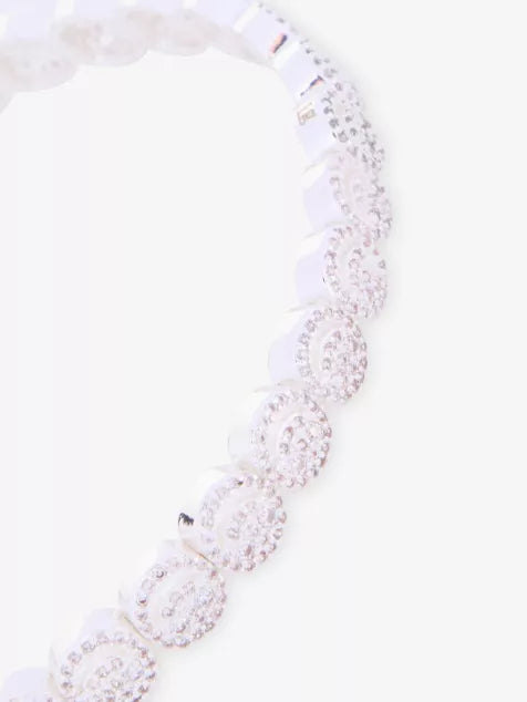 The Mini Pavé Happy Face Silver-Plated Brass and Cubic Zirconia Bracelet
