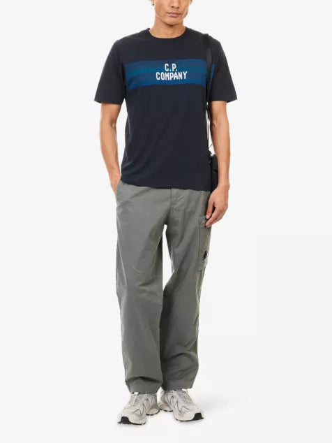 CP COMPANY Centre Stripes Logo-Print Cotton T-Shirt