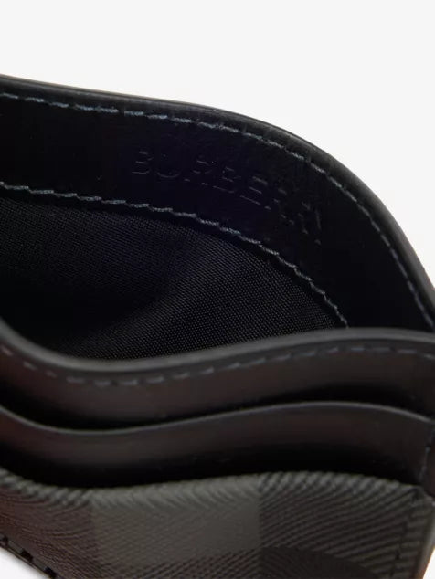 BURBERRY Tall Check Canvas And Leather Card Holder