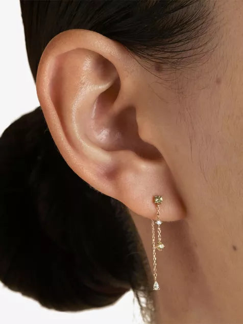 Chain Drop 14ct Yellow-Gold, Lab-Grown Diamond And Yellow Sapphire Drop Earrings