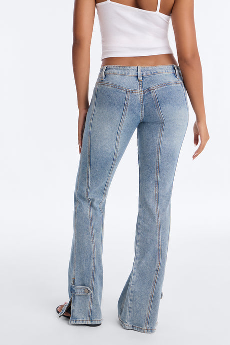Let It Ride Ultra Low Rise Flare Leg Jeans