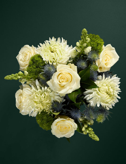Rose & Thistle Bouquet with Afternoon Tea