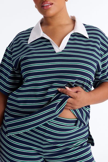 Kennedy Striped Polo Pant Set
