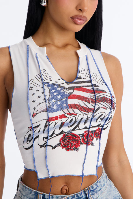 The Free America Tank Top - White