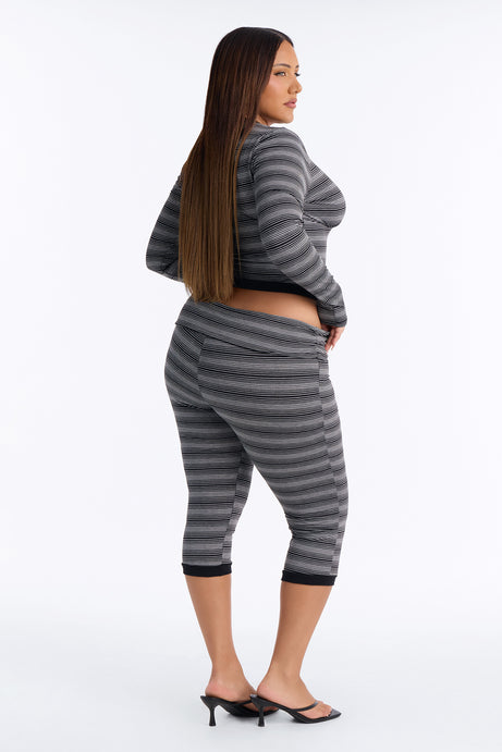 Cyndi Striped Capri Pant Set