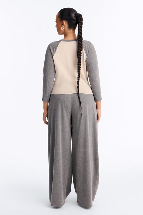 Raya 3/4 Sleeve Raglan Wide Leg Pant Set
