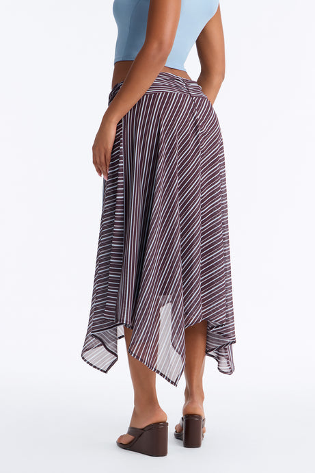 Caroline Striped Handkerchief Midi Skirt