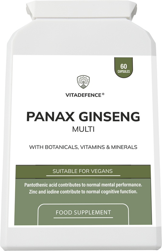 Vitadefence® Panax Ginseng Multi | With Botanicals, Vitamins & Minerals – 60 Capsules - Interactive Group