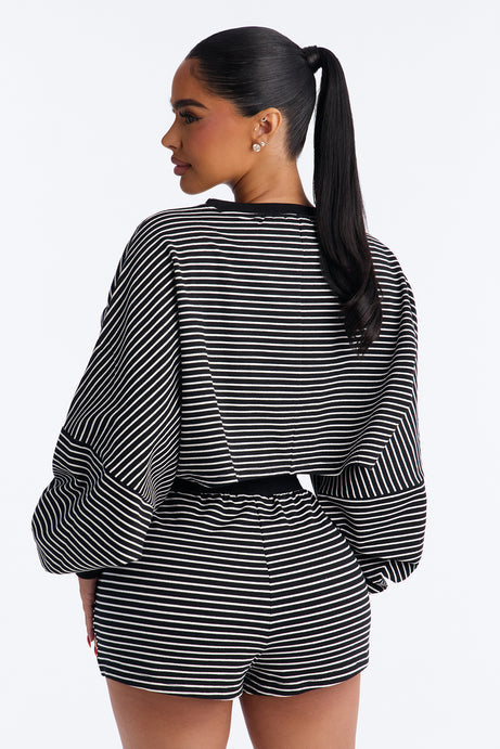 Stripes And Secrets French Terry Short Set