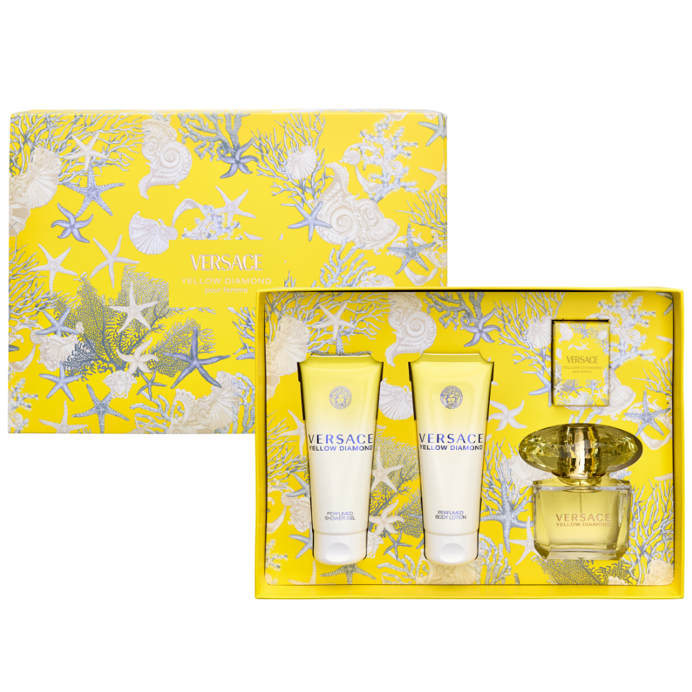 Versace Yellow Diamond Eau De Toilette Gift Set 90ml