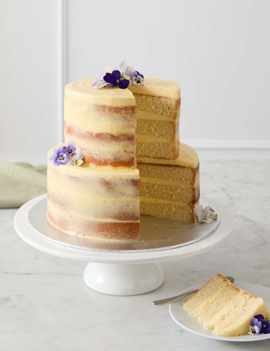 Vanilla Two Tier Naked Cake (Serves 36)