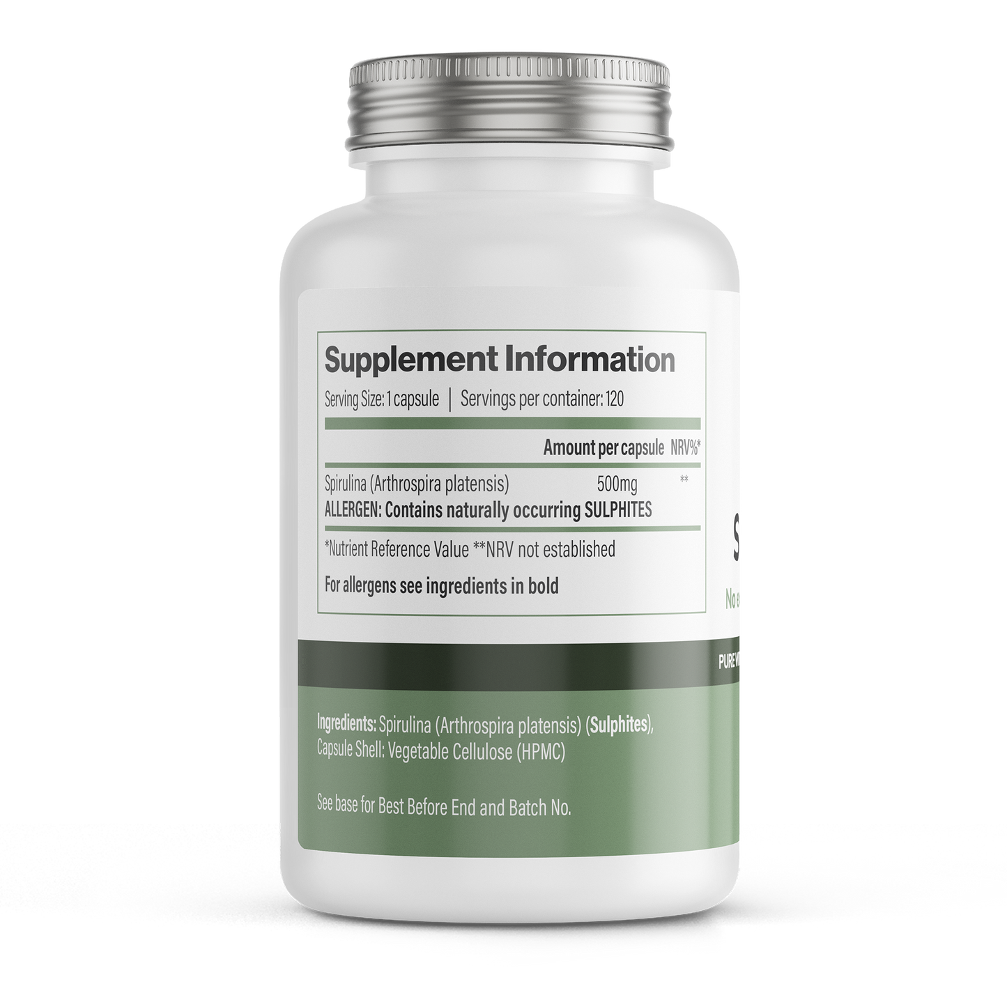 Vitadefence® Spirulina | 500 mg Vegan Capsules – 120 Count - Interactive Group