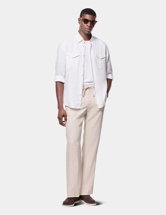 White Linen Safari Shirt
