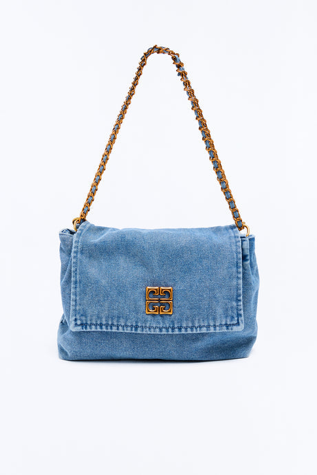 Not To Be Messed With Denim Shoulder Handbag - Denim