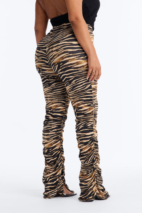Labeled Luxe Stacked Skinny Pant - Tan/Multi