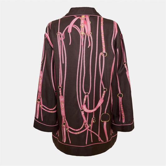 Women's Flowy Short Sleeve Patterned Relaxed Fit Shirt