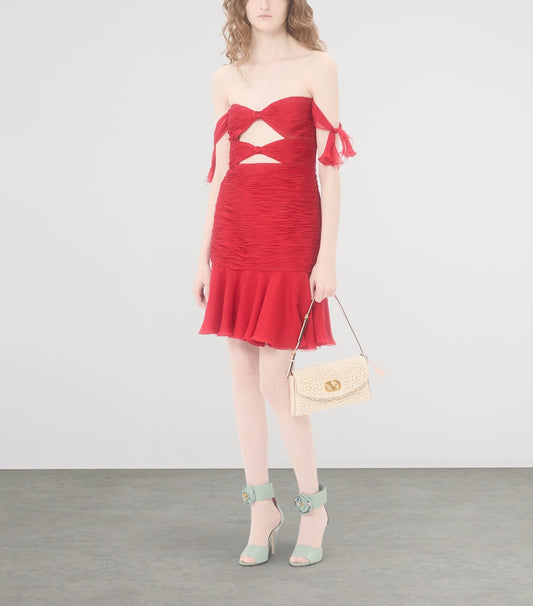 Beaded Vain Soft Shoulder Bag