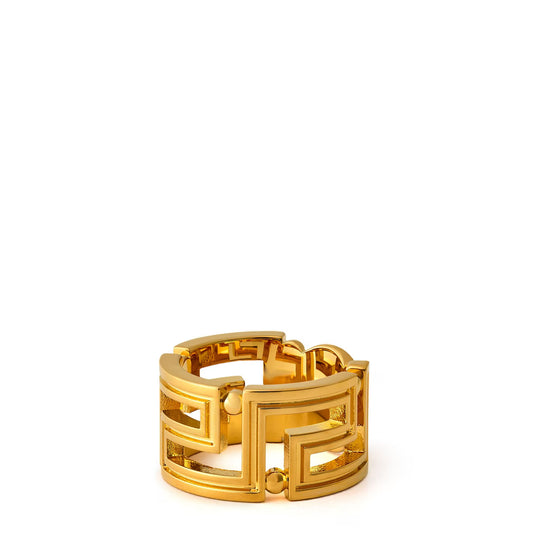 Men's Medusa Greca Chain Ring