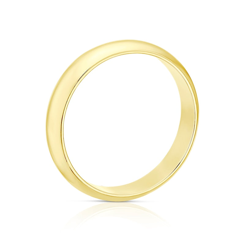 9ct Yellow Gold 4mm Extra Heavy D Shape Ring