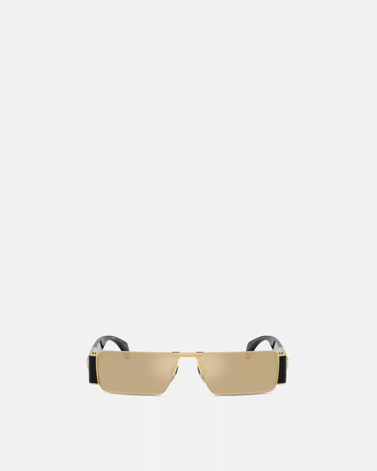 Medusa Plaque Rectangular Sunglasses