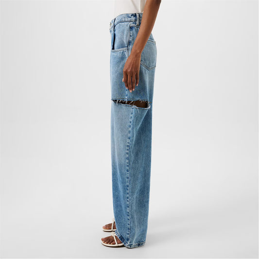 Denim Jeans With Slash Details